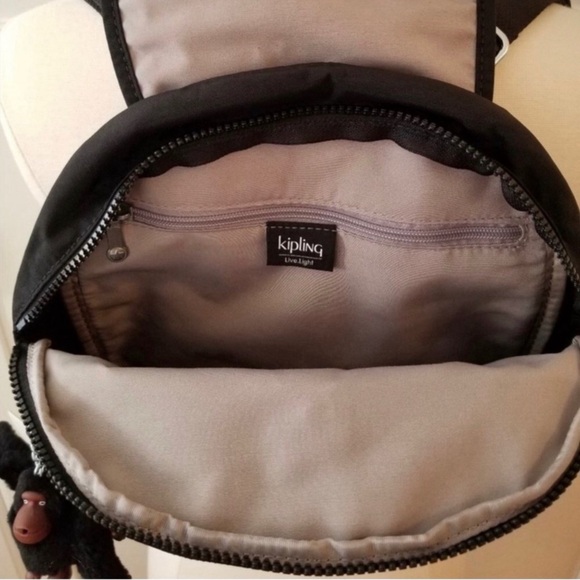 Kipling Queenie Backpack Black Tonal School Travel Gym NWT - Picture 6 of 11